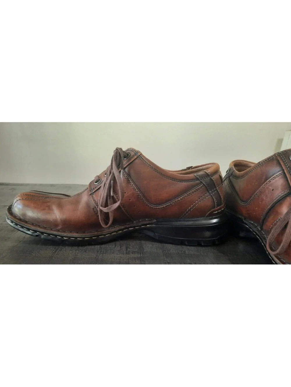 Clarks Touareg Vibe Men's Brown Leather Bicycle Toe Oxford Shoes Size 10 M 70852